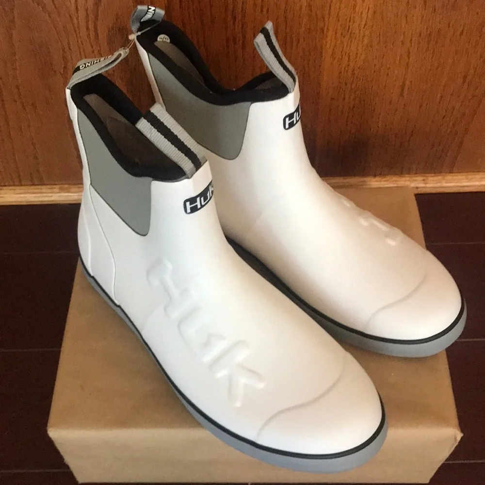 “NEW ARRIVALS” Brand-new HUK Rogue Wave boots, size 12, white big letters - Picture 1 of 7